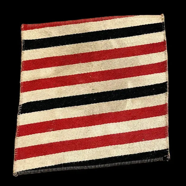 Handmade Vintage Wool Rug Turkish Flatweave Red/ Black Striped Design 2' x 2' I Got Rugs