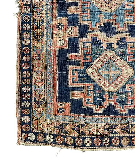 Hand-Knotted Antique Persian Wool Rug Tribal Design 4'3 x 6'1 Orange - I Got Rugs Hand-Knotted Antique Persian Wool Rug Tribal Design 4'3 x 6'1 Orange I Got Rugs Handmade Vintage I Got Rugs  1450.00