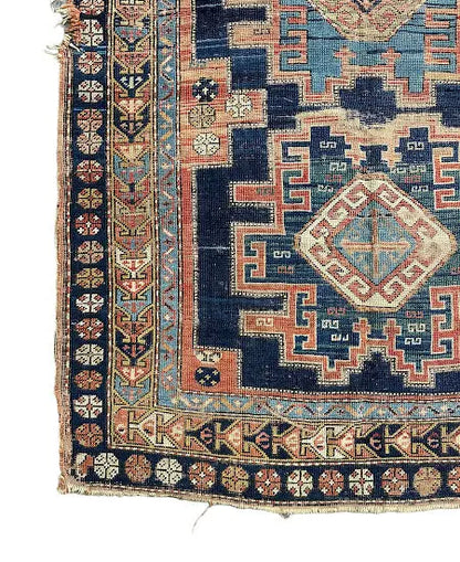 Hand-Knotted Antique Persian Wool Rug Tribal Design 4'3 x 6'1 Orange - I Got Rugs Hand-Knotted Antique Persian Wool Rug Tribal Design 4'3 x 6'1 Orange I Got Rugs Handmade Vintage I Got Rugs  1450.00