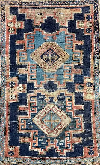 Hand-Knotted Antique Persian Wool Rug Tribal Design 4'3 x 6'1 Orange - I Got Rugs Hand-Knotted Antique Persian Wool Rug Tribal Design 4'3 x 6'1 Orange I Got Rugs Handmade Vintage I Got Rugs  1450.00