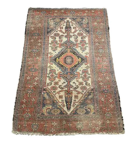 Handmade Antique Persian Rug Traditional Style Village Design - High Quality Wool 3'7 x 5'4 - I Got Rugs Handmade Antique Persian Rug Traditional Style Village Design - High Quality Wool 3'7 x 5'4 I Got Rugs Handmade Vintage I Got Rugs  1250.00