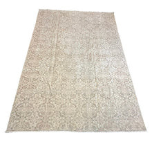 Load image into Gallery viewer, Handmade Vintage Wool Rug Turkish Needlepoint Floral Design Ivory 8&#39;4 x 11&#39;8
