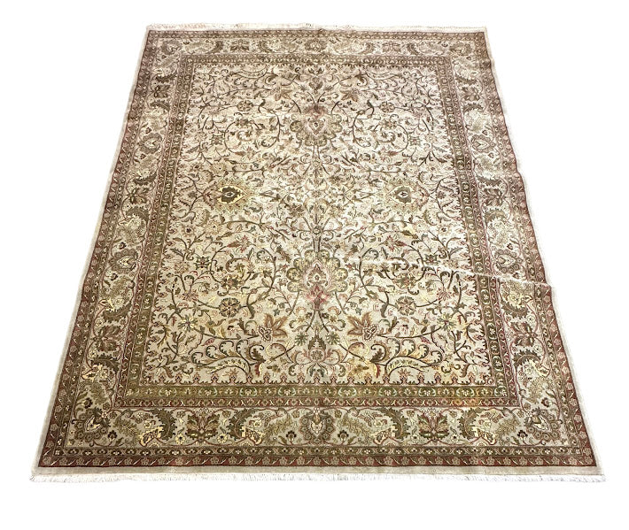 Handmade Vintage Wool Rug Persian Oriental Design 7'10 x 9'11