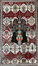 Load image into Gallery viewer, Hand-Knotted Vintage Persian Tabriz Silk Rug Red 3&#39;4 x 4&#39;11
