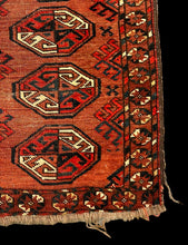 Load image into Gallery viewer, Hand-Knotted Vintage Wool Rug Persian Turkmen Red Oriental Pattern 2&#39;10 x 4&#39;6
