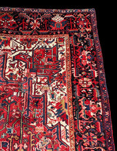 Load image into Gallery viewer, Hand-Knotted Vintage Wool Rug Red Persian Heriz Design 9’2 x 11’3
