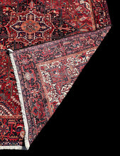 Load image into Gallery viewer, Hand-Knotted Vintage Wool Rug Red Persian Heriz Design 9’2 x 11’3
