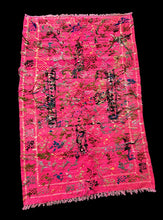 Load image into Gallery viewer, Beautiful Handmade Vintage Wool Rug Moroccan Hot Pink Tribal Pattern 3&#39; x 4&#39;8
