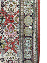 Load image into Gallery viewer, Hand-Knotted Vintage Persian Tabriz Silk Rug Red 3&#39;4 x 4&#39;11
