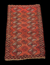 Load image into Gallery viewer, Hand-Knotted Vintage Wool Rug Persian Turkmen Red Oriental Pattern 2&#39;10 x 4&#39;6
