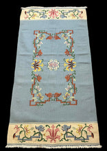 Load image into Gallery viewer, Hand-Knotted Vintage Wool Rug Blue Swedish Kilim Floral Pattern 2&#39;10 x 5&#39;7
