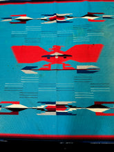 Load image into Gallery viewer, Hand-Knotted Vintage Wool Rug Blue Native American Chamayo Design  4&#39;3 x 6&#39;8
