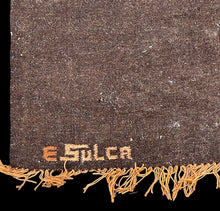 Load image into Gallery viewer, Hand-Woven Vintage Wool Rug Brown Edwin Sulca 3D Peruvian Tapestry 4&#39;2 x 5&#39;11
