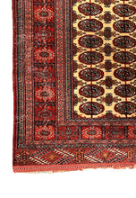 Load image into Gallery viewer, Hand-Knotted Vintage Persian Wool Rug Turkoman Style Red 3&#39;9 x 4&#39;10
