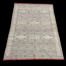 Load image into Gallery viewer, Hand-Knotted Vintage Wool Rug Blue Moroccan Berber Tribal Pattern 5&#39;8 x 8&#39;5
