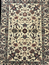 Load image into Gallery viewer, Hand- Knotted Vintage Wool Rug Persian Floral Pattern in Cream 2&#39; x 3&#39;2
