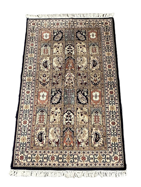 Hand-Knotted Vintage Persian Wool Rug Brown 3' x 5'3