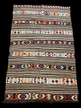 Load image into Gallery viewer, Vintage Hand-Knotted Wool Rug Colorful Turkish Striped Tribal Pattern 4&#39;3 x 6&#39;11
