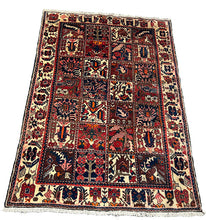 Load image into Gallery viewer, Hand-Knotted Vintage Persian Wool Rug Bakhtiari Style Red 4&#39;8 x 7&#39;
