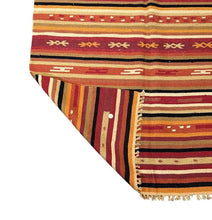 Load image into Gallery viewer, Hand-Woven Wool Turkish Anatolian Rug Multicolor Striped Design 3&#39;11 x 5&#39;11
