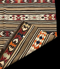 Load image into Gallery viewer, Vintage Hand-Knotted Wool Rug Colorful Turkish Striped Tribal Pattern 4&#39;3 x 6&#39;11
