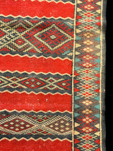 Load image into Gallery viewer, Beautiful Vintage Handmade Wool Rug Red Moroccan Berber Tribal Design 2&#39;6 x 4&#39;4
