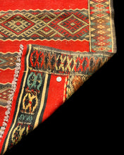 Load image into Gallery viewer, Beautiful Vintage Handmade Wool Rug Red Moroccan Berber Tribal Design 2&#39;6 x 4&#39;4
