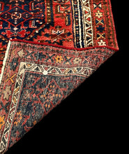 Load image into Gallery viewer, Vintage Hand-Knotted Wool Rug Persian Hamadan Red Oriental Pattern 3&#39;5 x 6&#39;5
