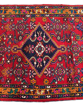 Load image into Gallery viewer, Hand-Knotted Vintage Persian Village Style Runner Rug Red 3&#39;4 x 8&#39;10
