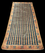 Load image into Gallery viewer, Hand-Knotted Vintage Wool Rug Blue/Orange Persian Shiraz Oriental Design 5&#39; x 10&#39;5
