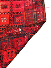 Load image into Gallery viewer, Handmade Antique Wool Rug Red Moroccan Berber Tribal Design  4&#39;4 x 9&#39;5
