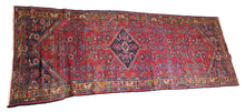 Load image into Gallery viewer, Hand-Knotted Vintage Persian Village Style Runner Rug Red 3&#39;4 x 8&#39;10
