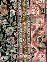 Load image into Gallery viewer, Vintage Hand-Knotted Rug Persian Silk Tabriz Pink Floral Design 4&#39; x 6&#39;4
