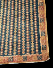 Load image into Gallery viewer, Hand-Knotted Vintage Wool Rug Blue/Orange Persian Shiraz Oriental Design 5&#39; x 10&#39;5
