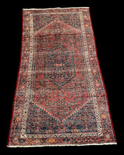 Load image into Gallery viewer, Vintage Hand-Knotted Wool Rug Persian Hamadan Red Oriental Pattern 3&#39;5 x 6&#39;5
