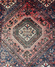 Load image into Gallery viewer, Hand-Knotted Vintage Persian Shiraz Wool Rug Red 3&#39;11 x 5&#39;4
