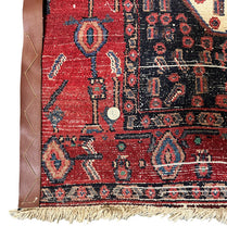 Load image into Gallery viewer, Hand-Knotted Vintage Persian Rug Hamadan Design Red 3&#39;11 x 4&#39;10 Wool
