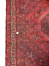 Load image into Gallery viewer, Hand-Knotted Vintage Persian Shiraz Wool Rug Red 3&#39;11 x 5&#39;4
