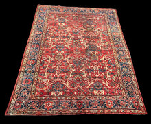 Load image into Gallery viewer, Vintage Hand-Knotted Wool Rug Red Persian Sarouk Oriental Design 9&#39;3 x 12&#39;
