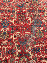 Load image into Gallery viewer, Vintage Hand-Knotted Wool Rug Red Persian Sarouk Oriental Design 9&#39;3 x 12&#39;
