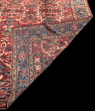 Load image into Gallery viewer, Vintage Hand-Knotted Wool Rug Red Persian Sarouk Oriental Design 9&#39;3 x 12&#39;
