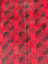 Load image into Gallery viewer, Vintage Hand-Knotted Wool Rug Stunning Red Afghan Turkmen Design 8&#39;2 x 11&#39;
