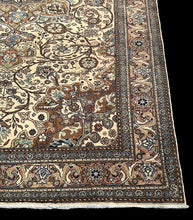 Load image into Gallery viewer, Vintage Hand-Knotted Wool Rug Persian Kashan Ivory Floral Pattern 6&#39;6 x 10&#39;
