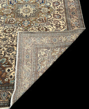 Load image into Gallery viewer, Vintage Hand-Knotted Wool Rug Persian Kashan Ivory Floral Pattern 6&#39;6 x 10&#39;
