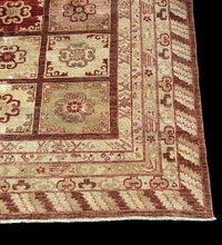 Load image into Gallery viewer, Vintage Hand-Knotted Wool Rug Persian Oriental Design in Ivory/ Red 7&#39;11 x 9&#39;7
