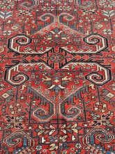 Load image into Gallery viewer, Vintage Hand-Knotted Wool Rug Persian Heriz Oriental Pattern in Red 8&#39;4 x 11&#39;
