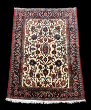 Load image into Gallery viewer, Vintage Handmade Persian Wool Rug Multicolor Floral Design 4&#39;10 x 7&#39;
