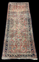 Load image into Gallery viewer, Antique Handmade Wool Runner Rug Persian Oriental Design Bold Colors 3&#39;9 x 8&#39;6
