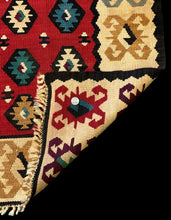 Load image into Gallery viewer, Handmade Vintage Wool Rug Turkish Kilim Colorful Geometric Pattern 2&#39;5 x 4&#39;9
