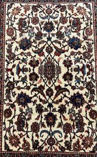 Load image into Gallery viewer, Vintage Handmade Persian Wool Rug Multicolor Floral Design 4&#39;10 x 7&#39;
